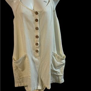 Rip Curl Cream Button-Front Tank Top